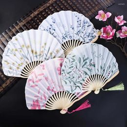 Decorative Figurines Summer Cooling Sea Shell Shape Bamboo Craft Gift Handicrafts Folding Fan Dance Hand Pography Prop