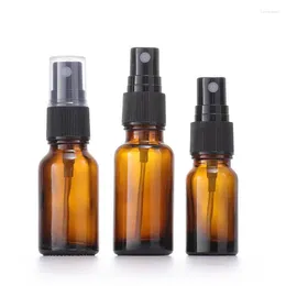 Storage Bottles 10pcs 30/50ml Empty Amber Glass Portable Spray Bottle Sprayer Essential Oil Container Mini Perfume