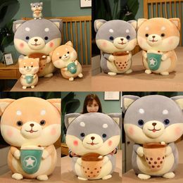 Creative Cute Cute Milk Tea Dog Plush Toys Tiktok Net Red Dog Doll Dolls Children Dolls Wholesale