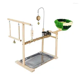 Other Bird Supplies Parrot Stand Playground Wood Toys Desktop Exercise Gym Playstand Ladder Interactive Pet Accessories