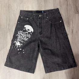 Vintage Loose Knee Pants Beach Summer Fashion Casual Y2k Hip Hop Denim Shorts 2023 Harajuku Punk Rock Gym Male 240315