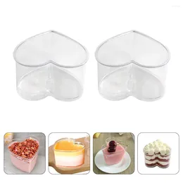 Disposable Cups Straws Heart Shaped Air Cup Pudding Portable Dessert Mousse Party Tiramisu Compact Household