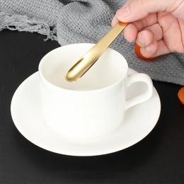 Coffee Scoops 2PCS Spoon Stainless Steel Flat For Dessert Small Scoop Mixer Stirring Bar Kitchen Tableware