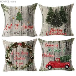 Pillow Case Christmas printed case living room sofa cushion cover home decoration modern holiday party pattern hug case 40x40 Y240407