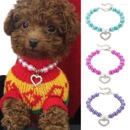 Dog Collars Pet Accessories Cute Imitation Pearl Collar Necklace Neck Chain Cat
