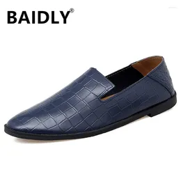 Casual Shoes Genuine Leather Men Handmade Mens Loafers Moccasins Soft Breathable Slip On Boat Plus Size 36-45