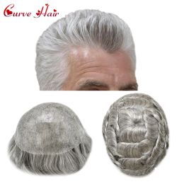 Toupees Toupees PU Toupee For Men Human Hair Replacement Hair System Thin Skin Mens Hair Capillary Prosthesis Injected PU Hairpiece for Ma