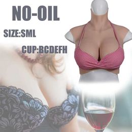 Breast Pad No-oil Cosplay Fake Breast Realistic Chests Artificial Silicone Boobs for Transgender Crossdressers Drag Queen Shemale Sissy 240330