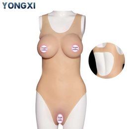 Breast Pad YONGXI 3D Silicone One-piece Female Transformation Clothes for Transgender Dress Sissy Ass For Man Love Cosplay 240330