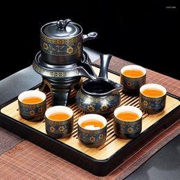 Teaware Sets Ceramic Chinese Tea Set Cup Infuser Semi Automatic Luxury Tools Tray Afternoon Party Tazas De Te Accessories WSW40XP
