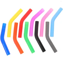 Disposable Cups Straws 10 Pcs Silicone Straw Tips Drinking Covers Metal Lid For Stainless Steel Silica Gel Reusable