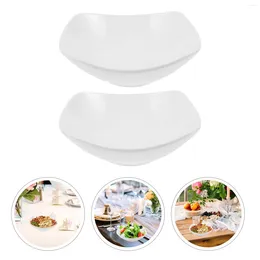 Bowls 2 Pcs Large Serving Tray Ceramic Dish Square Trays Organising Ceramics Fruit Bowl Counter Ice Cream