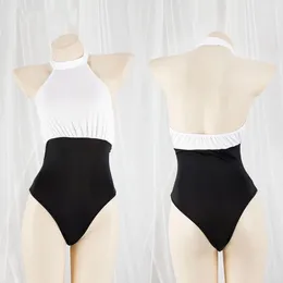 Bras Sets Seductively Elegant High-Fork Secretary Maid Swimsuit: Backless Figure-Revealing Private Room Pyjamas