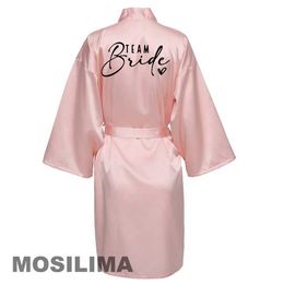 APGQ Sexy Pyjamas Bride Bridesmaid Wedding Robe Kimono Bathrobe Gown Nightgown Casual Satin Short Women Sexy Nightwear Sleepwear SP226 2404101