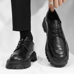 Dress Shoes Hair Stylist Board Men's 2024 Trendy Work Casual Spring And Autumn British Style Leather