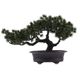 Decorative Flowers Simulated Bonsai Fake Plants Artificial Tree Realistic For Desk Plastic Faux Potted