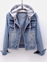 Fleece Warm Winter Jean Jacket Female Pockets Button Soft Hooded Outerwear Fashion Slim Denim Coats for Women