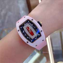 Watch Designer Watch Elegant and Stylish Women's Watch Rubber Strap Imitation Diamond Dial Imported Quartz Movement Waterproof Women's Watch 36cd