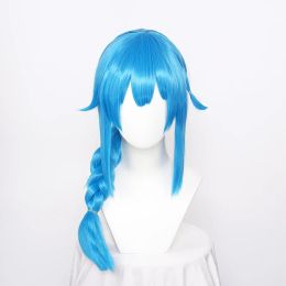 Wigs Arcane Jinx Blue Braid Synthetic Wig Cosplay Costume Heat Resistan Jinx Juvenile Women Party Wigs + Wig Cap