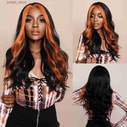 Synthetic Wigs NAMM Highlights Brown Wig for Women Daily Cosplay Synthetic Layered Long Curly Black Hair Wig for Daily Use Heat Resistant Fibre Y240401