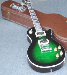 1958 Slash Signed 2017 Limited Edition Anaconda Burst Flame Top Green Electric Guitar Dark Brown Mahogany Body8333354