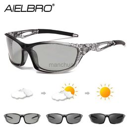 Sunglasses AIELBRO Photochromic Cycling Glasses 5 Colours Cycling Sunglasses Outdoor Sports Bike Bicycle Goggle Men Sunglasses 240401