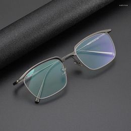 Sunglasses Frames Pure Titanium Square Optical Eyeglasses For Men Japanese Myopia Glasses Frame Ultralight Prescription