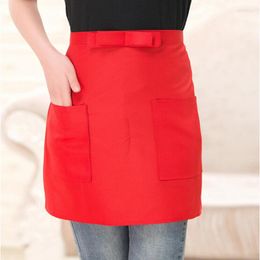 Table Skirt Bar Pub Kitchen Cotton Short Half Waist Bow Apron Cafe Server Waiter Waitress Chef Cook Housewife Babysitter