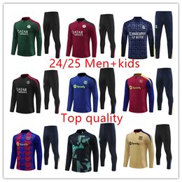 P SG 24 25 Real MadridS tracksuit jerseys training suit men kids kit football kit uniform Atletico MadridS sportswear