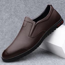 Casual Shoes Genuine Leather Soft Sole For Men Loafers Shoe Lightweight Outdoor Slip-on And Lace Up Business Oxford