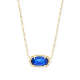 Kendrascott Necklace Pendant Necklace Designer Kendras Scotts Kstyle Fashion Quality Simple Multi Cut Blue Opal Oval Necklace Womens Jewellery Real Gold Electropla