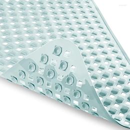 Bath Mats Long Tub Floor With Suction Cups And Drainage Holes Machine Washable Soft On Feet Bathroom Spa Accessories