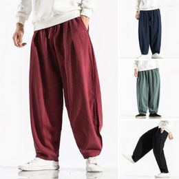 Men's Pants Men Trousers With Side Pockets Quick-drying Harem Elastic Waist For Gym Training Jogging Soft Breathable Wide