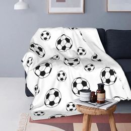 Blankets Footballs Soccer Pattern Coral Fleece Plush Spring Autumn Super Soft Throw Blanket For Bed Office Bedding Throws