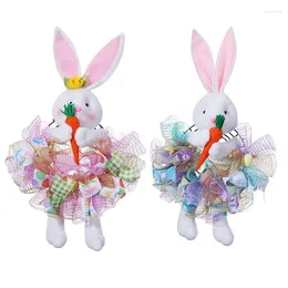 Decorative Flowers Easter Wreath For Front Door Cute Small Spring Outdoor Hanging Decor Decoration Party Supplies