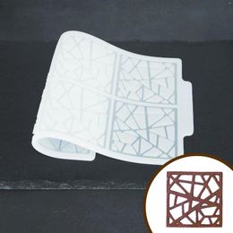 Baking Moulds Art Hollow Square Shape Chocolate Transfer Sheet Silicone Mould Fondant Stencil Dessert Cake Decoration