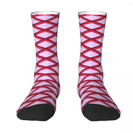 Men's Socks Lattice Pattern Blue And Red Men Women Outdoor Novelty Spring Summer Autumn Winter Stockings Gift