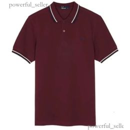 Polo Shirt New Designer Business T-shirt Fred Perry 2023 Fashion Luxury Classic Summer Cotton Ear of Wheat Short Sleeve Mens and Women Crescent Embroidery 992