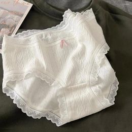 Women's Panties Soft Sweet Cute Cotton Crotch Middle Waist Briefs Japanese Style Bow Seamless Lingerie Women