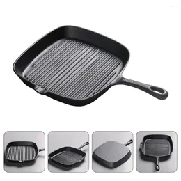 Pans Uncoated Steak Skillet Non Stick Fry Pan Stovetop Griddle Cast Iron Square Frying