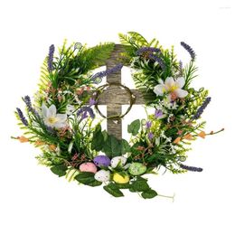 Party Decoration Indoor Outdoor Wreath Easter With Flower Egg Decor For Home Garden Spring Season