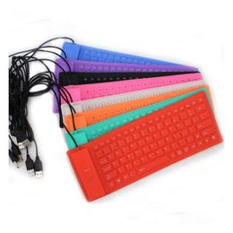 Keyboards Rehomi 84 Keys Flexible Keyboard Waterproof Portable Usb Foldable Silent Sil Soft For Pc Laptop Tablet Smartphone Drop Deliv Otj7Y