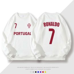 portugal team cristiano ronaldo 7 round neck hoodie for men womens spring and autumn long sleeved casual versatile