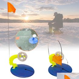 Fishing Accessories Tools 2Pcs Ice Rod Tip Up With Flag Pike Bass Palm Indicator For Winter Lake Hook Optional Angler Drop Delivery Sp Dhri4