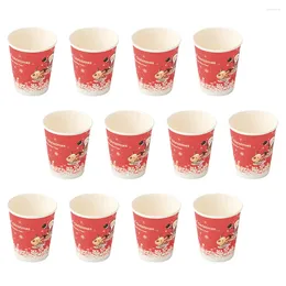 Disposable Cups Straws 50 Pcs Coffee Cup Christmas Party Paper Juice Dinnerware Beverage Bride