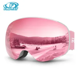 Poles Kids Ski Glasses OTG glasses Anti fog 100% UV Protection for Boys girls Children and Teenagers Helmets Compatible Any Helmet