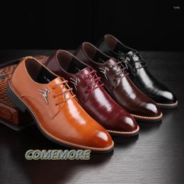 Dress Shoes Leather Concise Men's Business Pointy Black Breathable Formal Wedding Basic Men Fashion