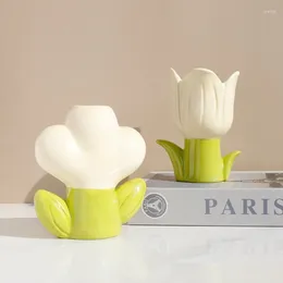 Vases Cream Ins Wind Contrasting Tulip Flower Vase Living Room Arrangement Decoration And Ornaments