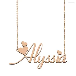 Pendant Necklaces Alyssia Name Necklace Nameplate For Women Girls Friends Birthday Wedding Christmas Mother Days Gift