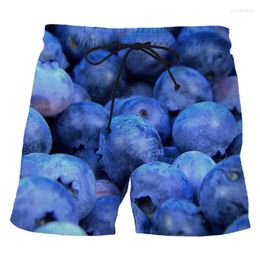 Men's Shorts Summer Blueberries Fruit Short Pants Women Men 3D Printed Swimsuit Swim Trunks Beach Skateboard Sport Cool Gym Ice